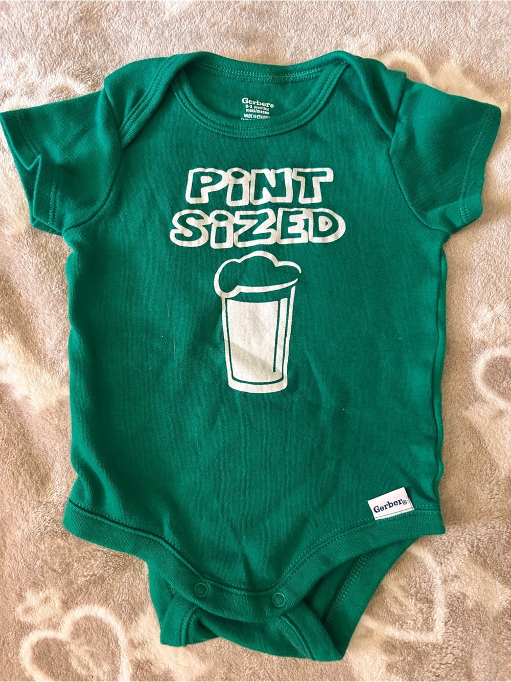 Gerber Green "Pint Sized" Baby One-Piece Bodysuit